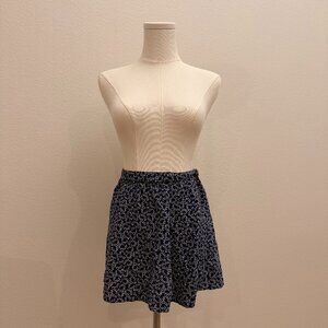Navy Floral Mini Skirt